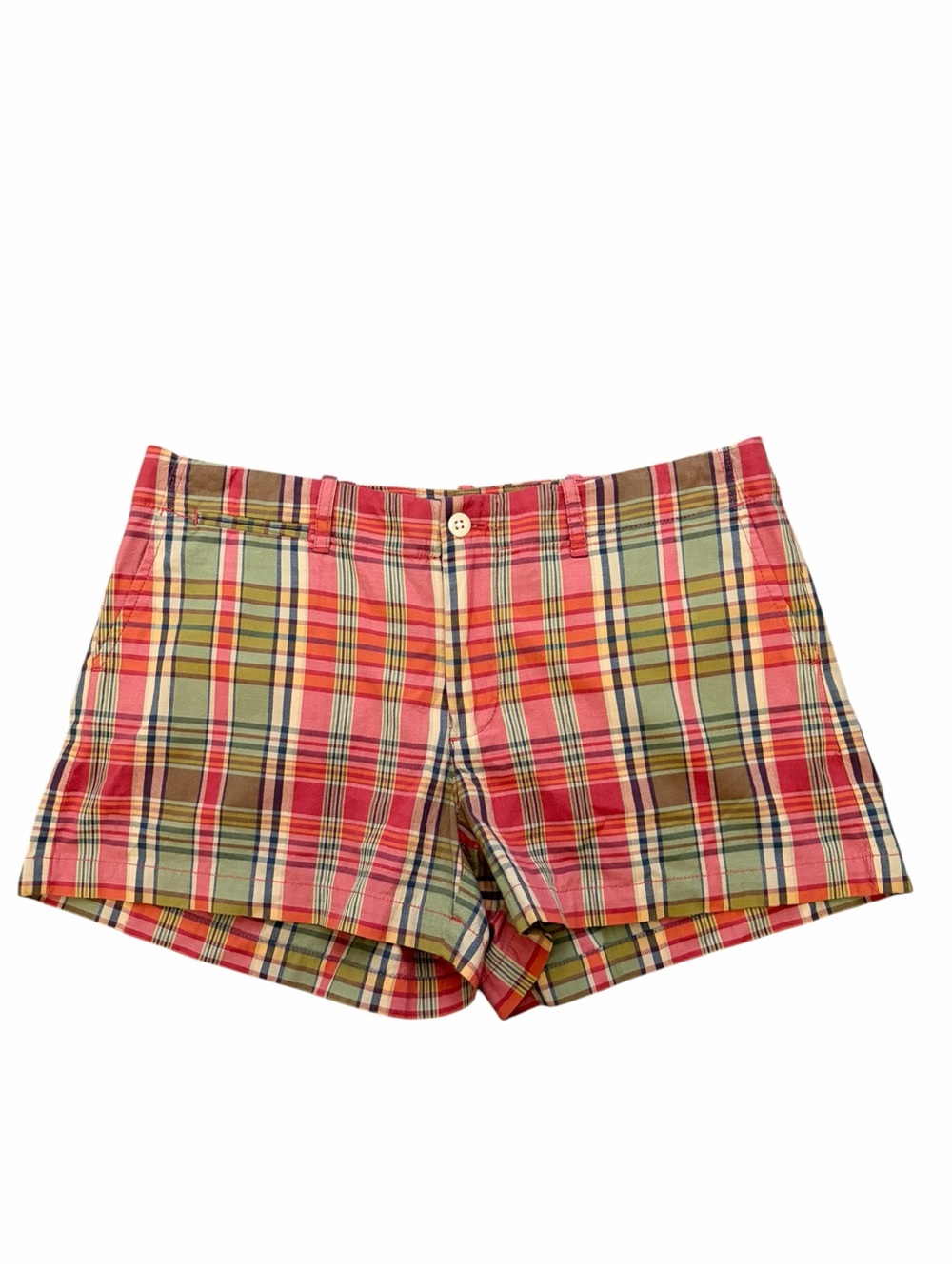 Ralph Lauren Sport Madras Plaid 100% Cotton Y2K 90’s Mini Shorts Size 8 Preppy